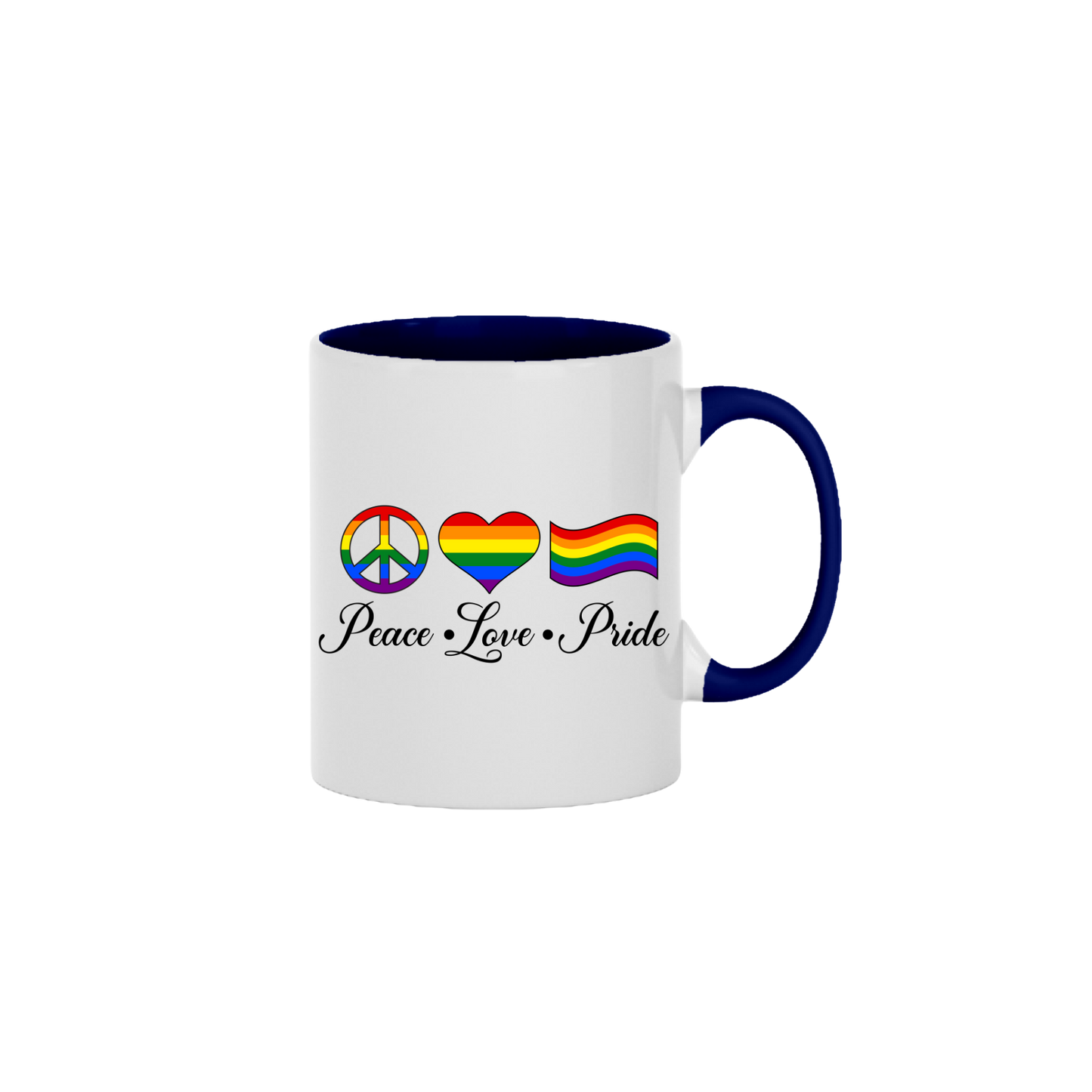 "Peace, Love, Pride" Mug