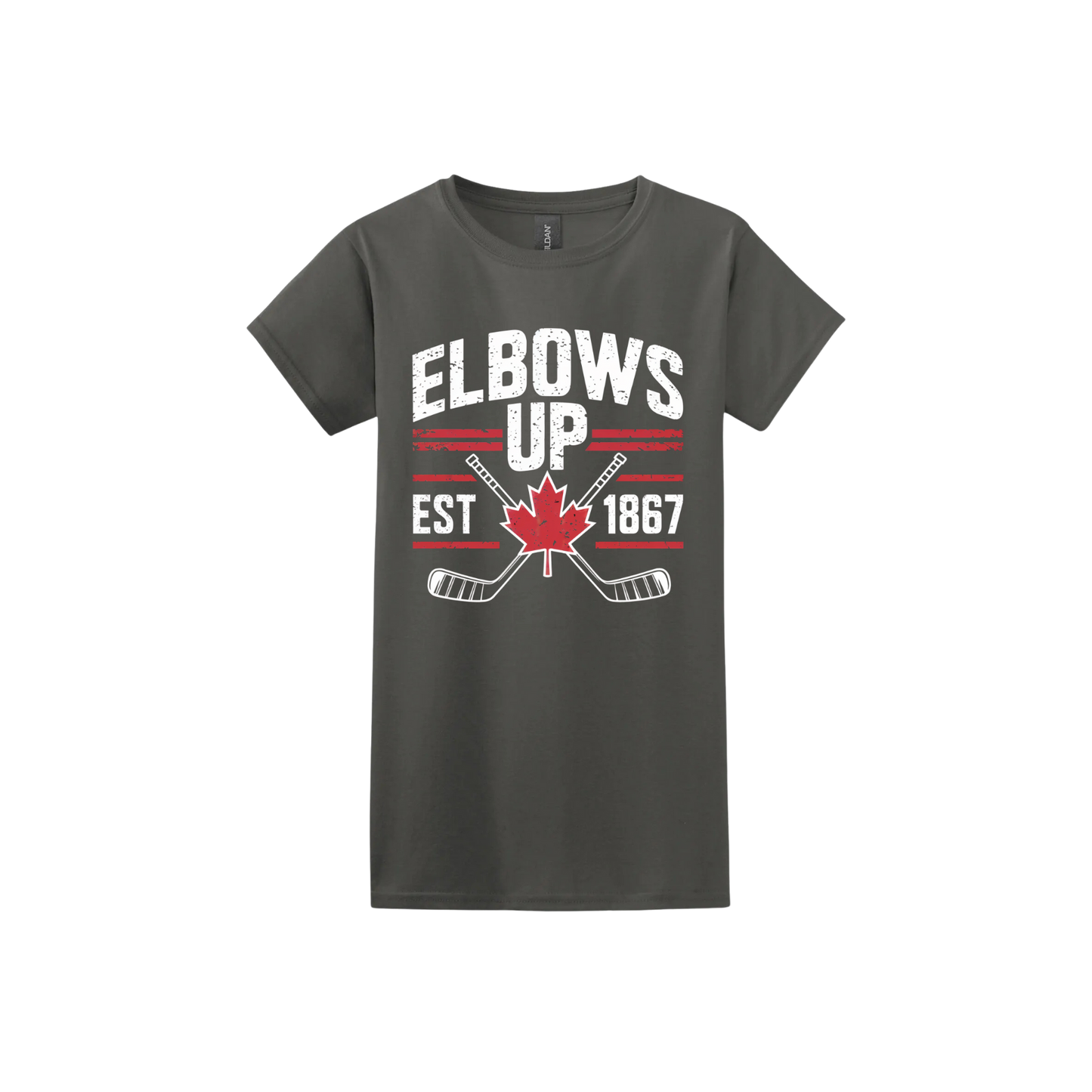 "Elbows Up" Hockey Stick Women's T-Shirt