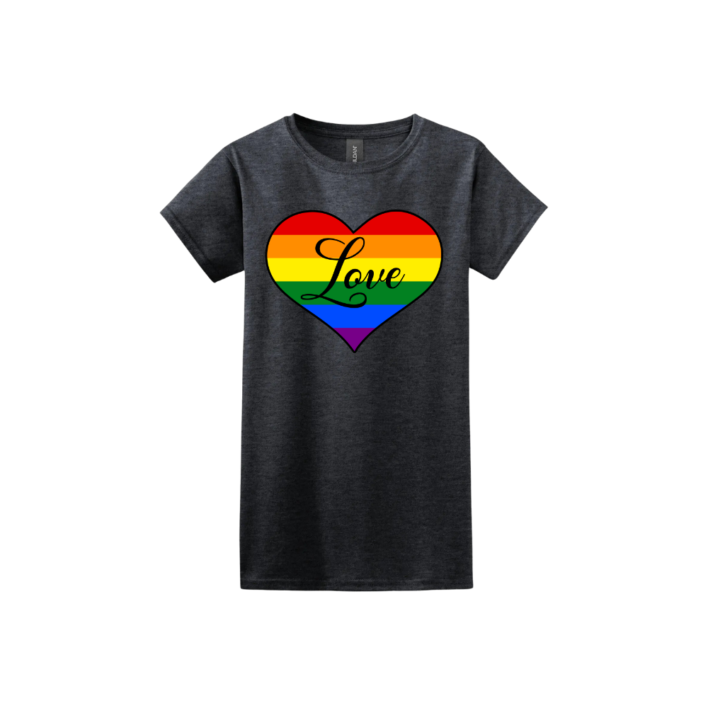 "Love" Rainbow Heart Women's T-Shirt