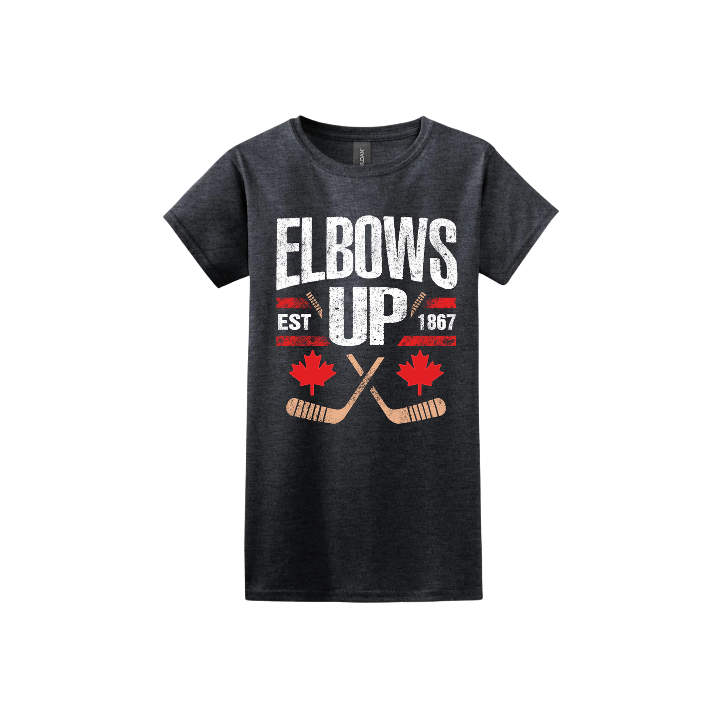 "Elbows Up" Hockey Stick Women's T-Shirt