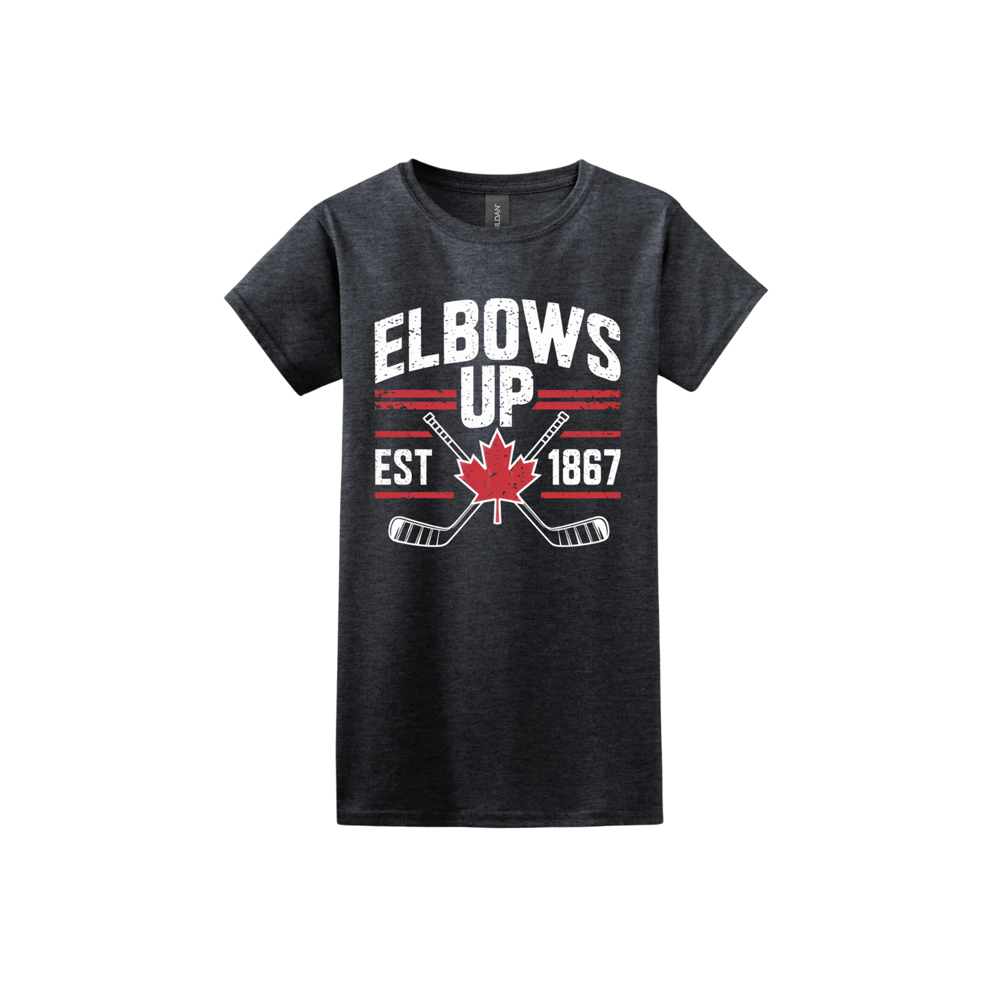 "Elbows Up" Hockey Stick Women's T-Shirt