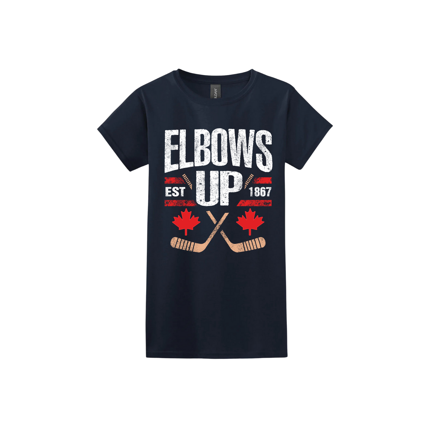 "Elbows Up" Hockey Stick Women's T-Shirt