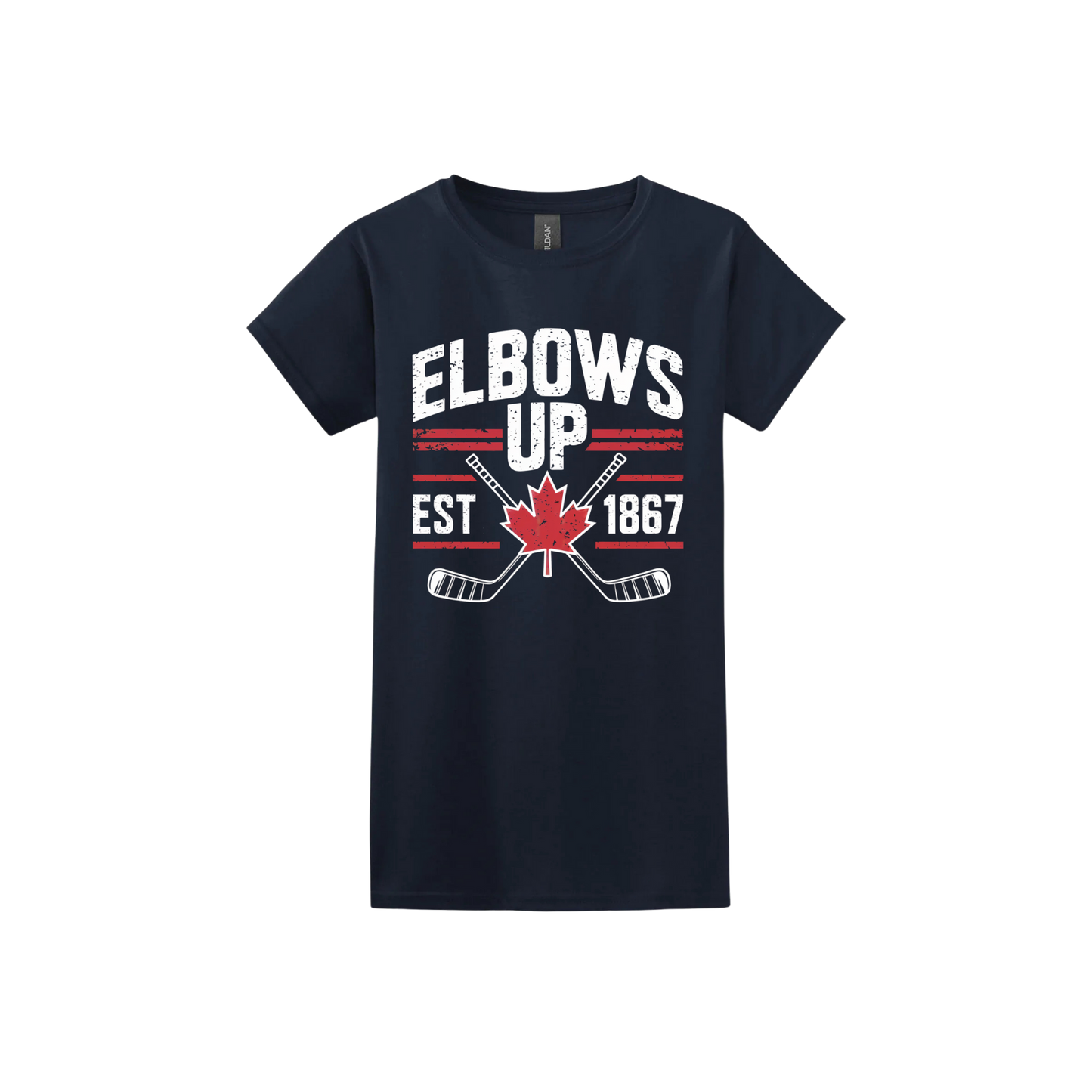 "Elbows Up" Hockey Stick Women's T-Shirt