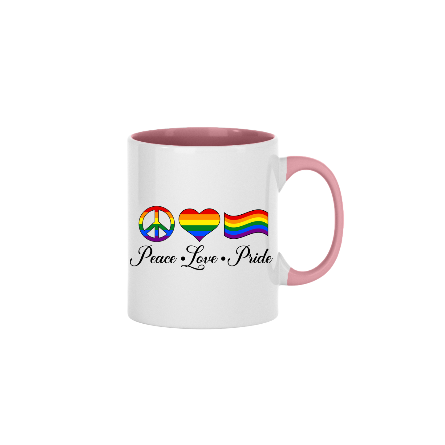 "Peace, Love, Pride" Mug
