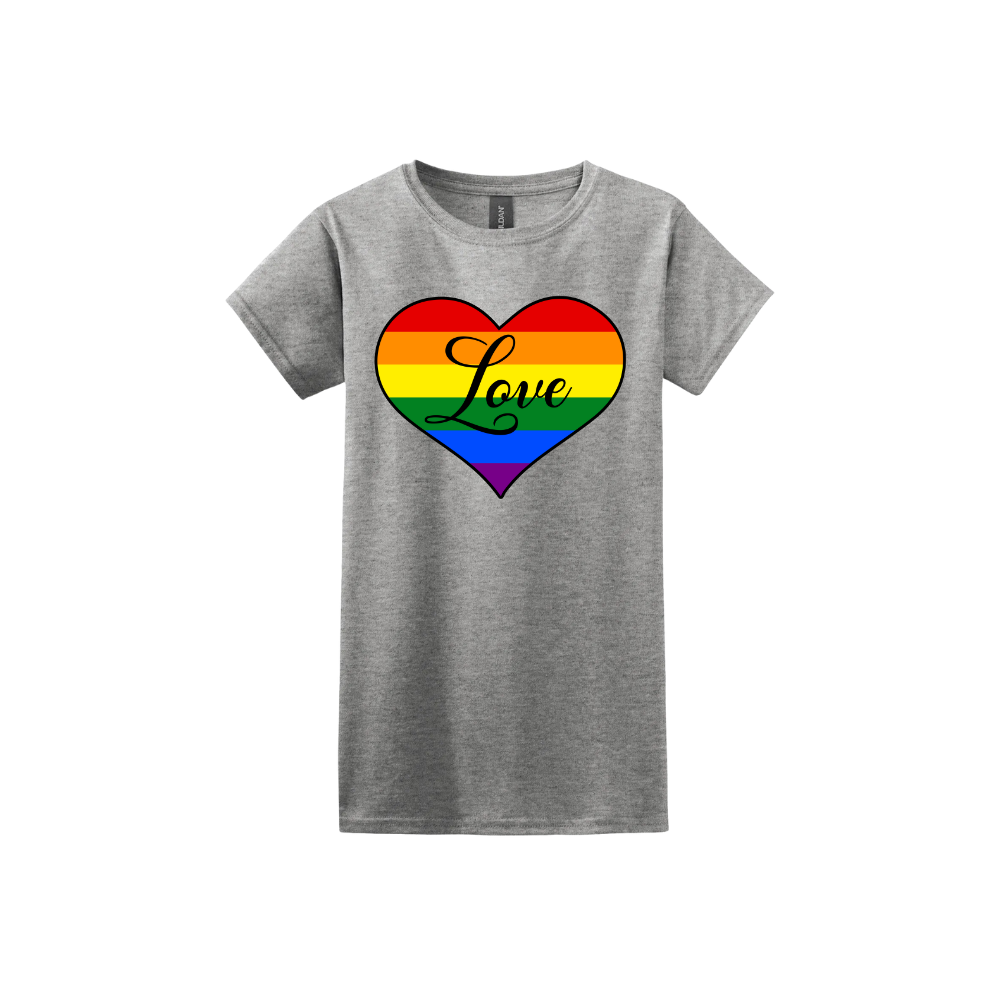 "Love" Rainbow Heart Women's T-Shirt