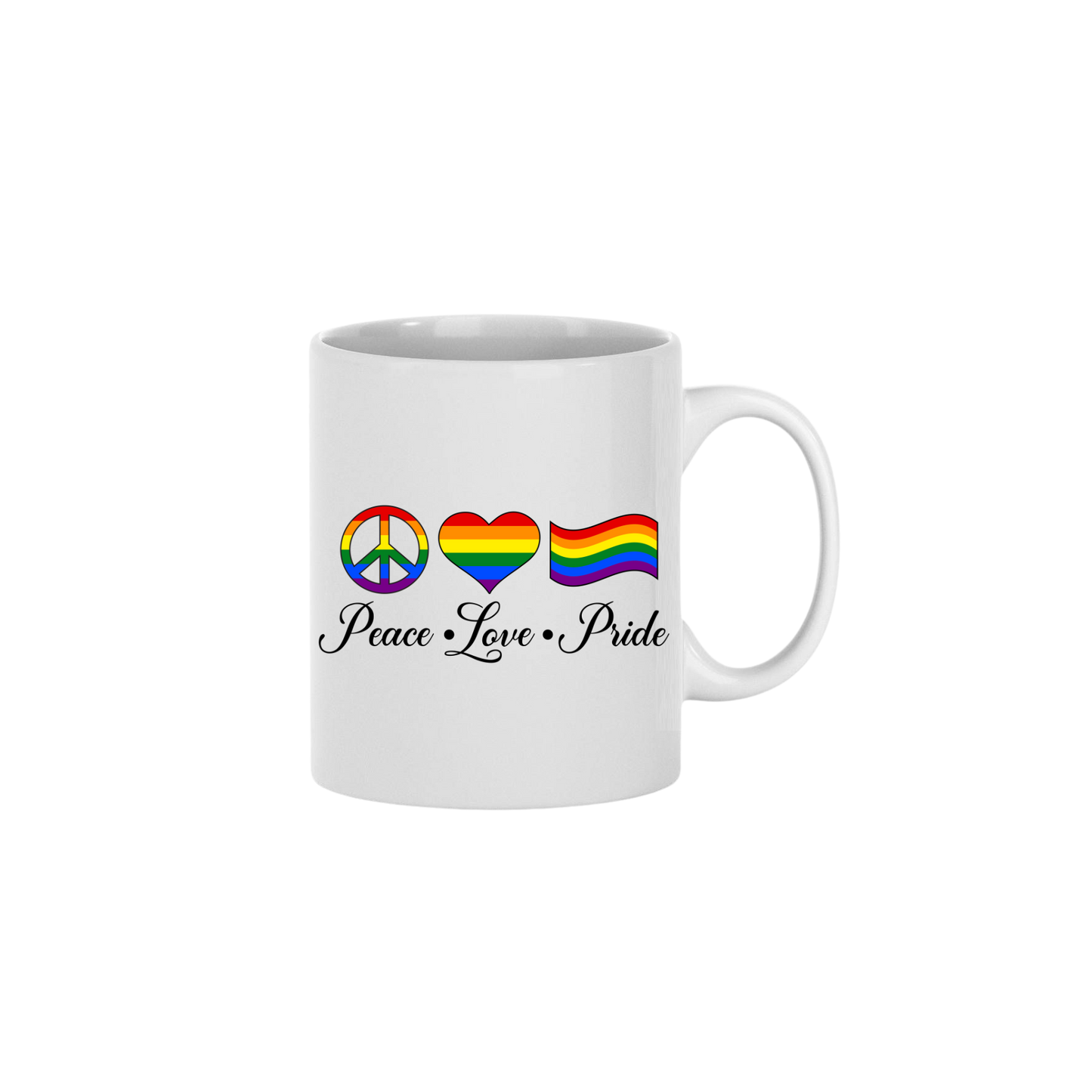 "Peace, Love, Pride" Mug
