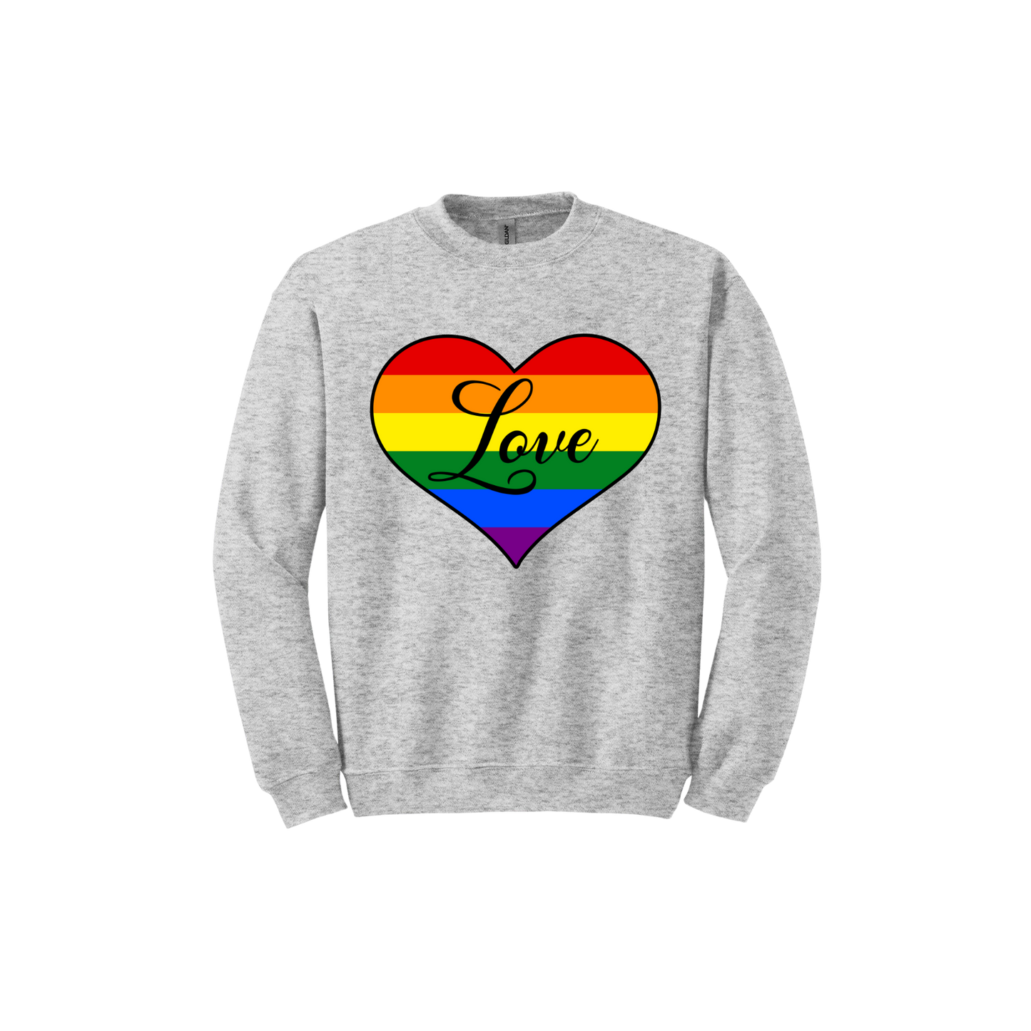 "Love" Rainbow Heart Unisex Sweatshirt