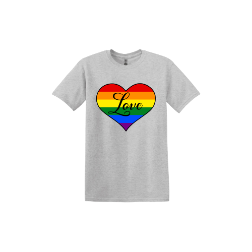 "Love" Rainbow Heart Unisex T-Shirt