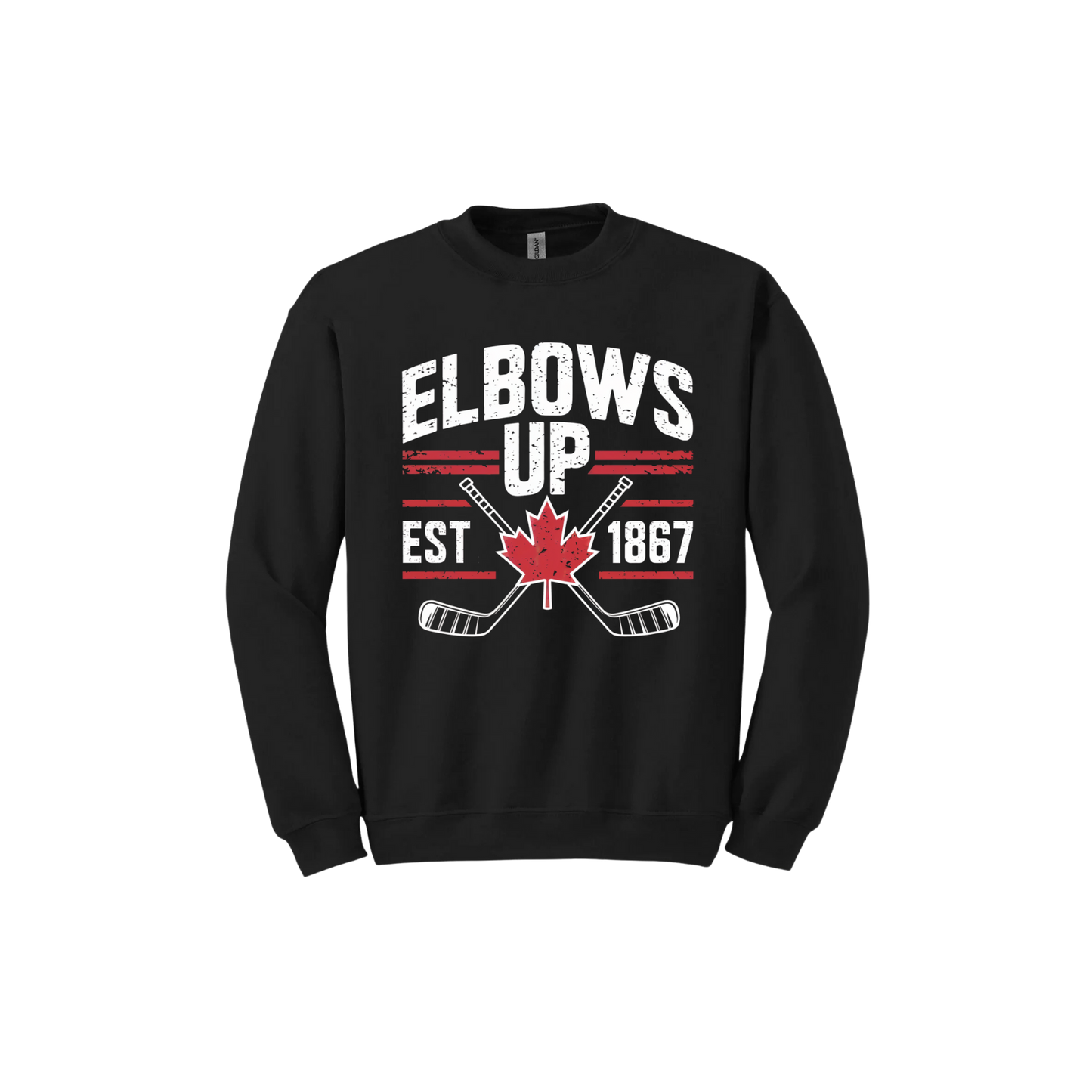 "Elbows Up" Hockey Stick Unisex Sweatshirt