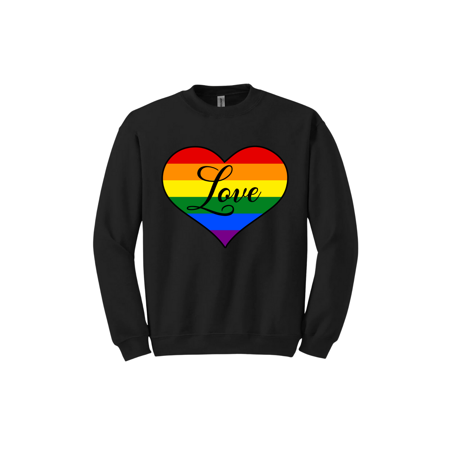 "Love" Rainbow Heart Unisex Sweatshirt
