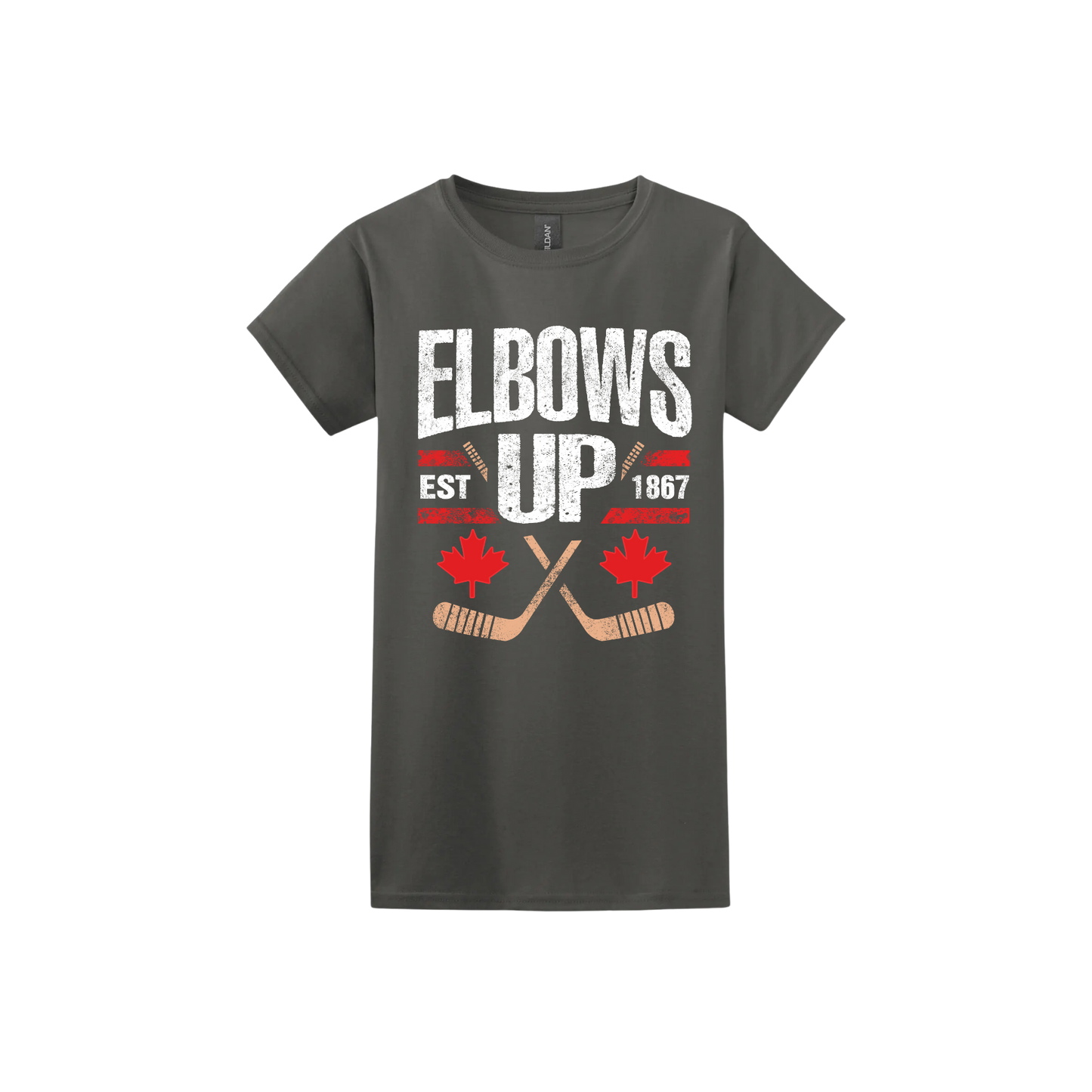 "Elbows Up" Hockey Stick Women's T-Shirt