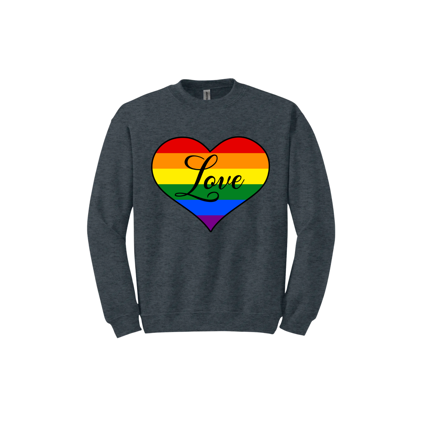 "Love" Rainbow Heart Unisex Sweatshirt