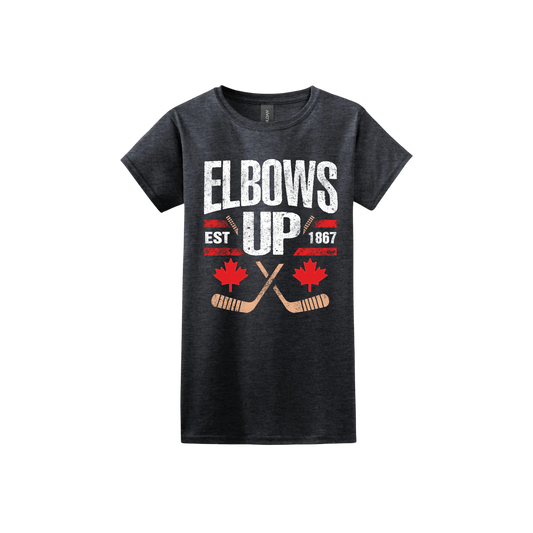 "Elbows Up" Hockey Stick Women's T-Shirt