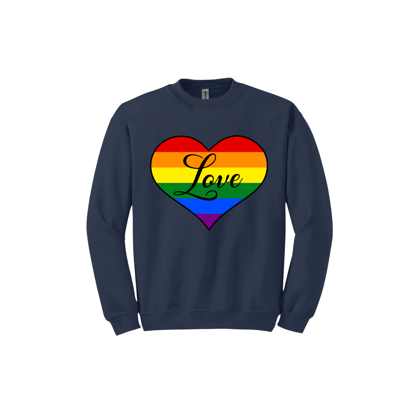 "Love" Rainbow Heart Unisex Sweatshirt