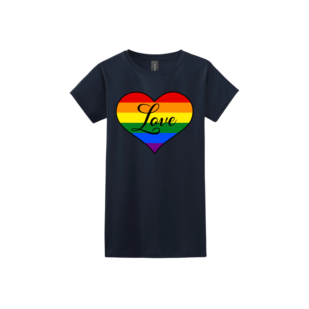 "Love" Rainbow Heart Women's T-Shirt