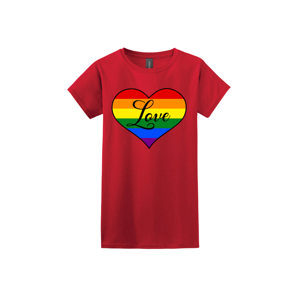 "Love" Rainbow Heart Women's T-Shirt