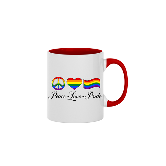 "Peace, Love, Pride" Mug