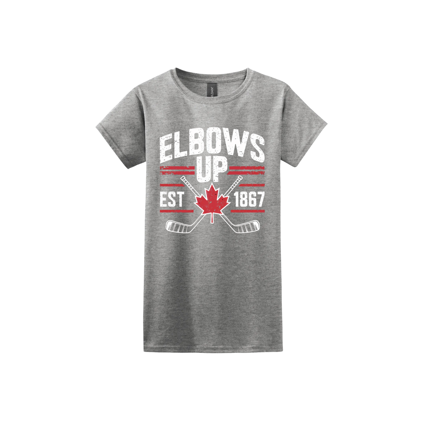"Elbows Up" Hockey Stick Women's T-Shirt