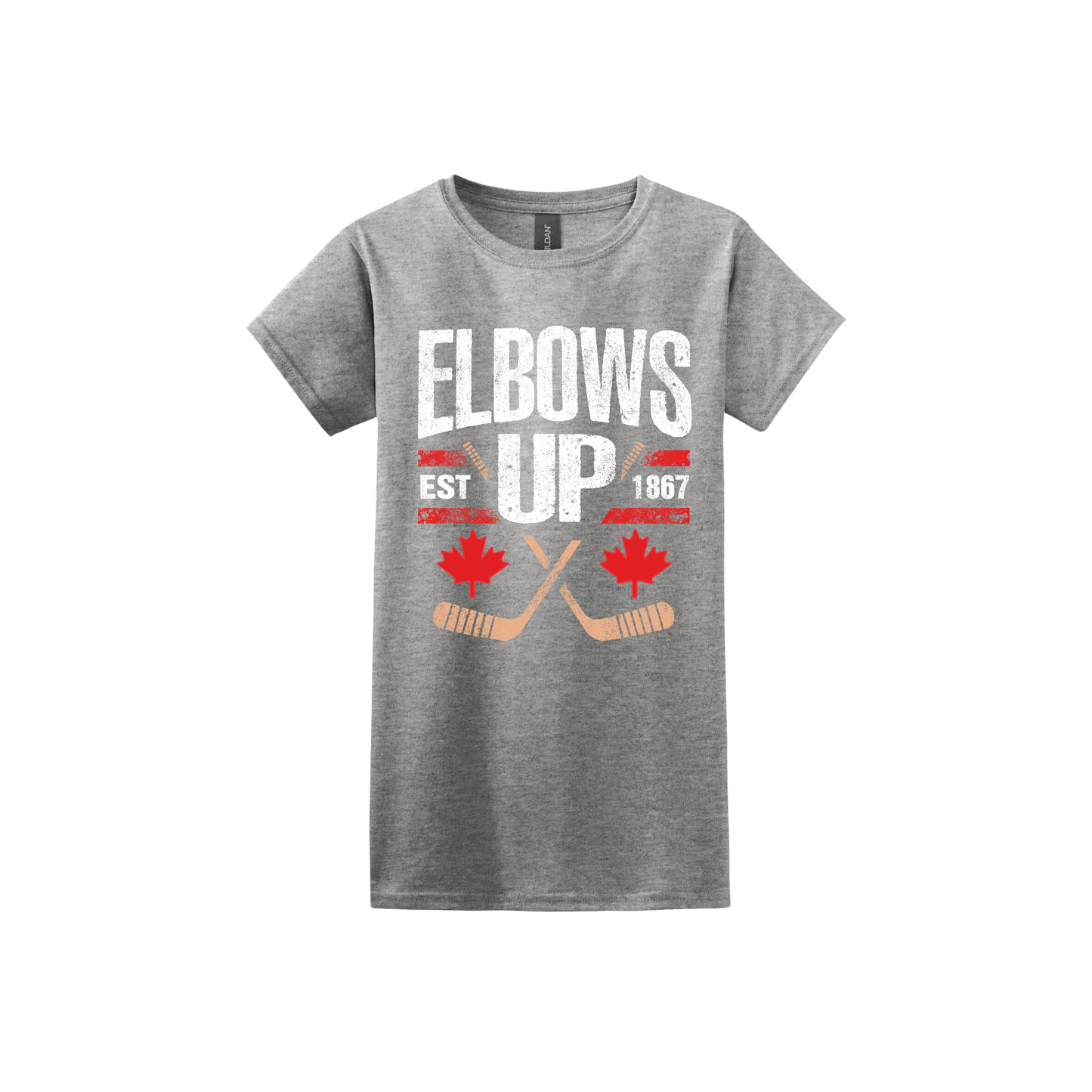 "Elbows Up" Hockey Stick Women's T-Shirt