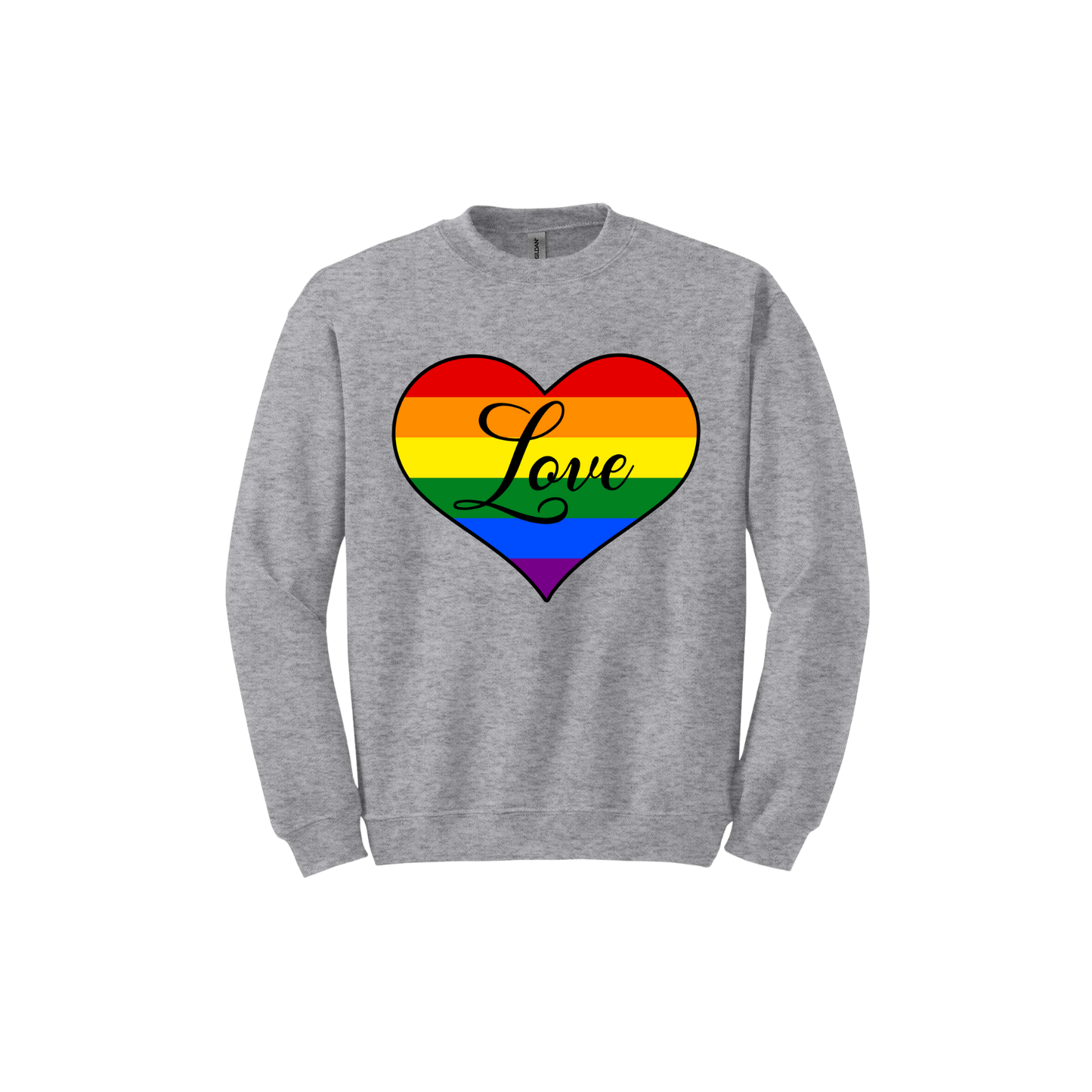 "Love" Rainbow Heart Unisex Sweatshirt