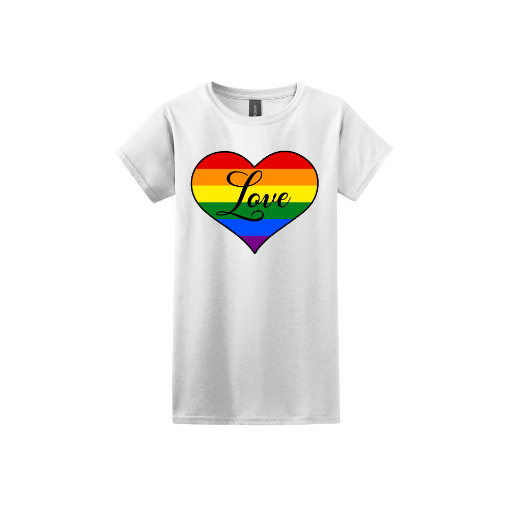 "Love" Rainbow Heart Women's T-Shirt