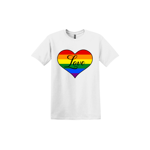 "Love" Rainbow Heart Unisex T-Shirt