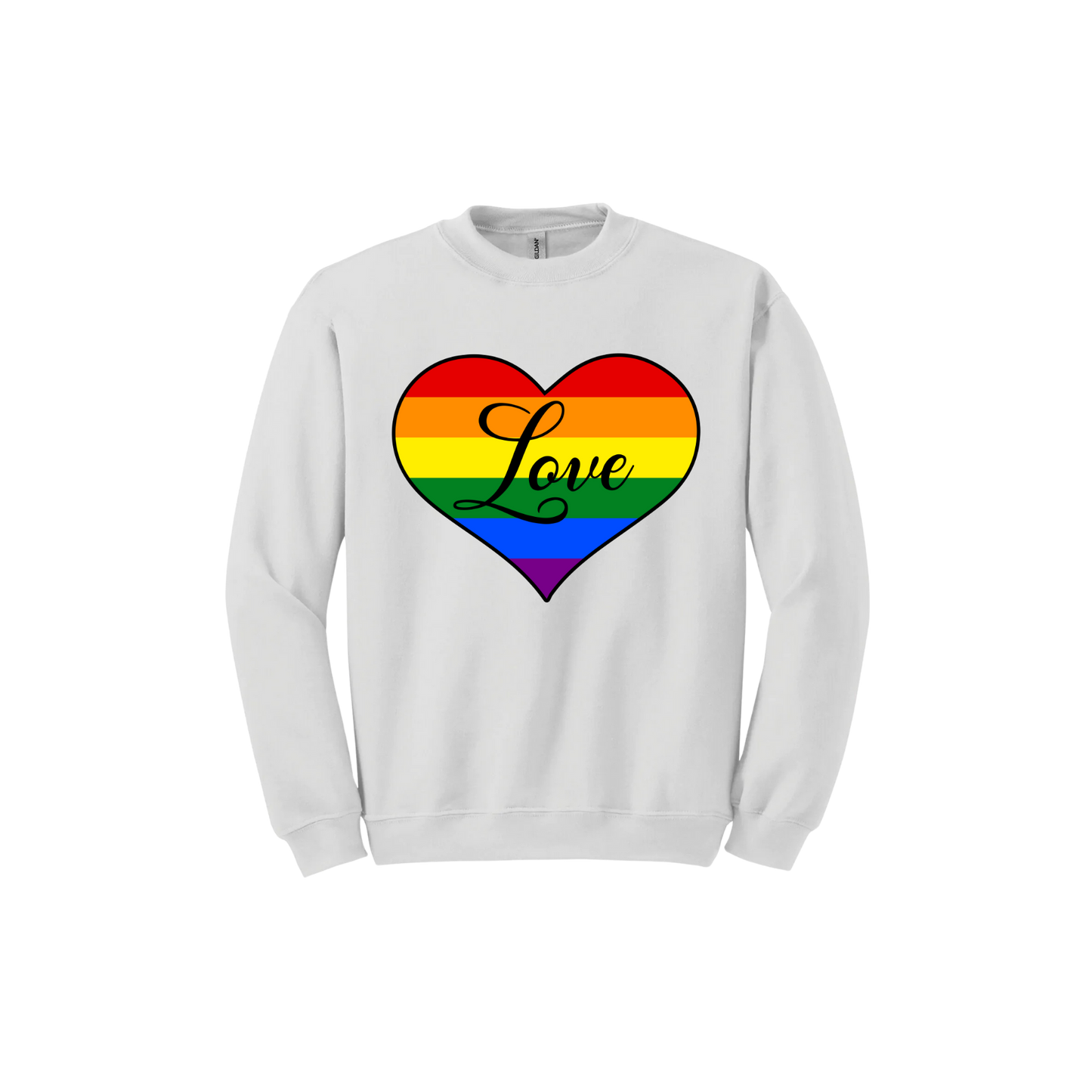 "Love" Rainbow Heart Unisex Sweatshirt